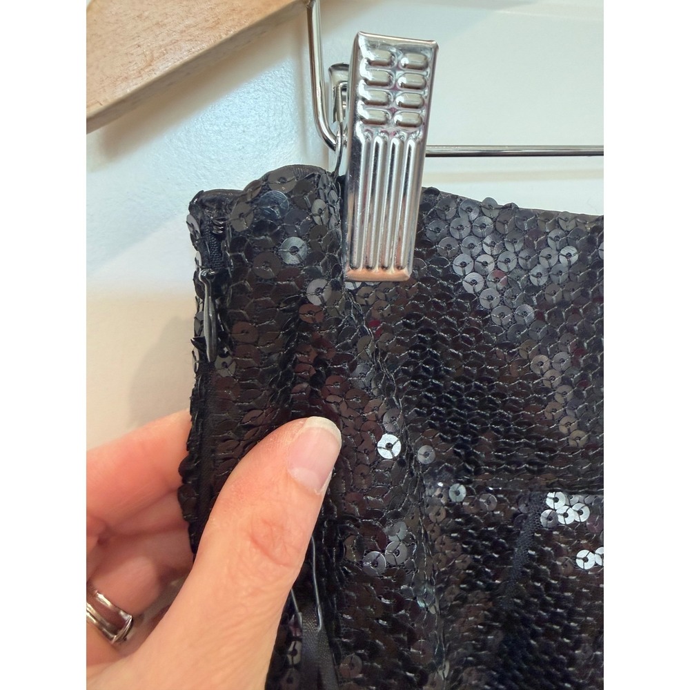 White House Black Market Legacy Black Sequin Wide Leg Pants Size 4R New - Picture 4 of 7
